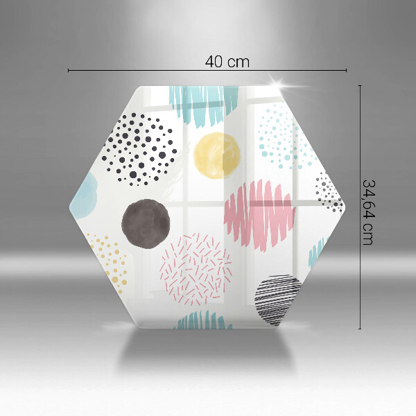 Skärbräda glas sexhörning Målade former