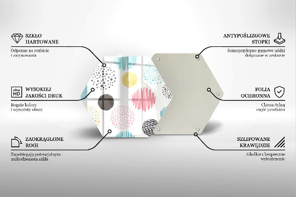 Skärbräda glas sexhörning Målade former