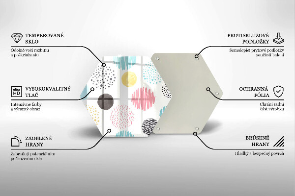 Skärbräda glas sexhörning Målade former