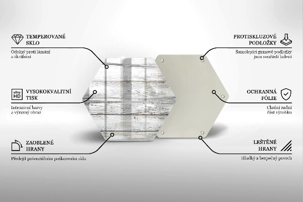 Skärbräda glas sexhörning Ljusa träskivor