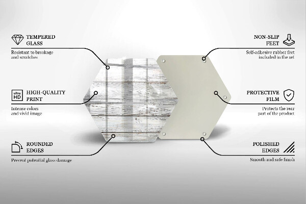 Skärbräda glas sexhörning Ljusa träskivor