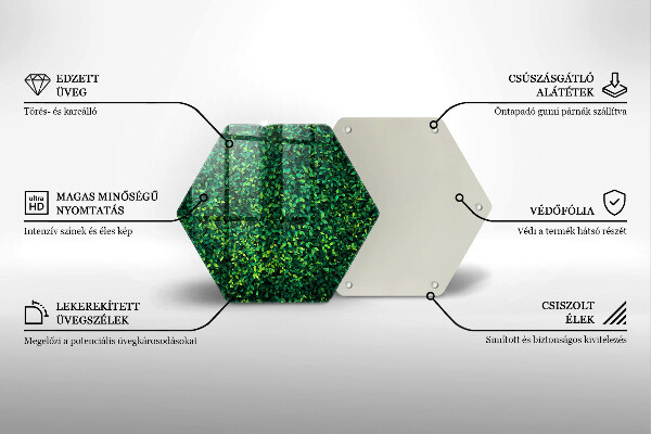 Skärbräda glas sexhörning Plantera med små blad