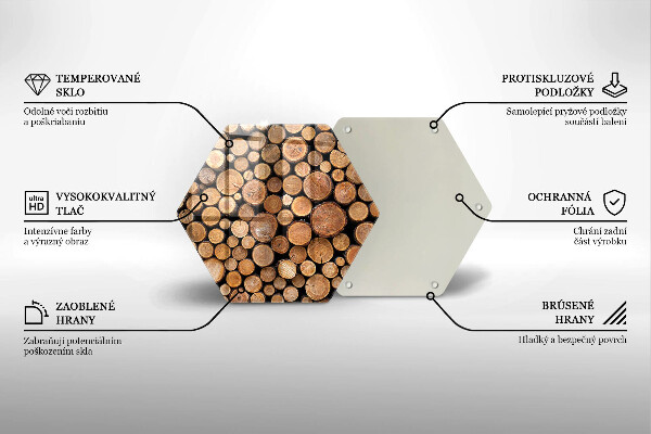 Skärbräda glas sexhörning Trädstammar
