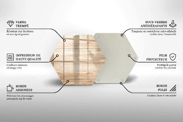 Skärbräda glas sexhörning Träskivor