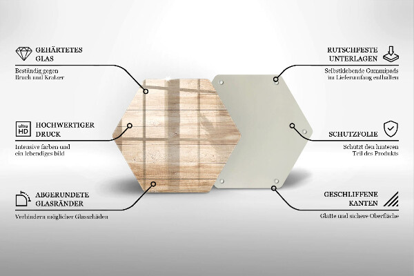 Skärbräda glas sexhörning Träskivor