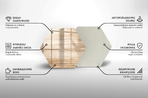Skärbräda glas sexhörning Träskivor