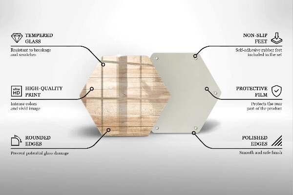 Skärbräda glas sexhörning Träskivor