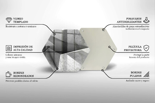 Skärbräda glas sexhörning Konkret abstraktion