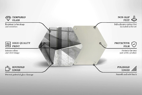 Skärbräda glas sexhörning Konkret abstraktion