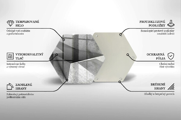 Skärbräda glas sexhörning Konkret abstraktion