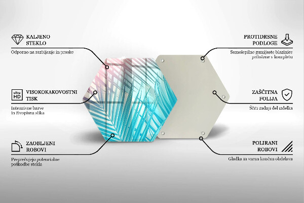Skärbräda glas sexhörning Pastellblad