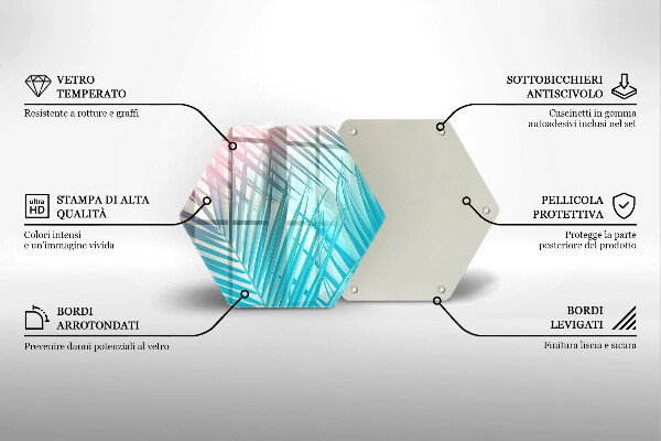 Skärbräda glas sexhörning Pastellblad