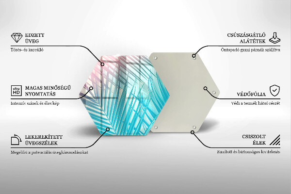 Skärbräda glas sexhörning Pastellblad