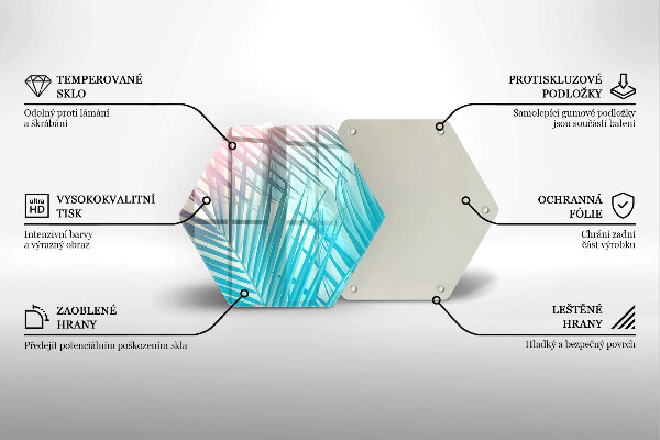 Skärbräda glas sexhörning Pastellblad