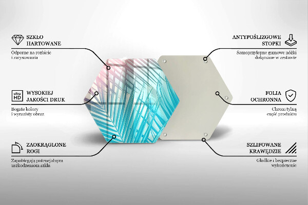 Skärbräda glas sexhörning Pastellblad