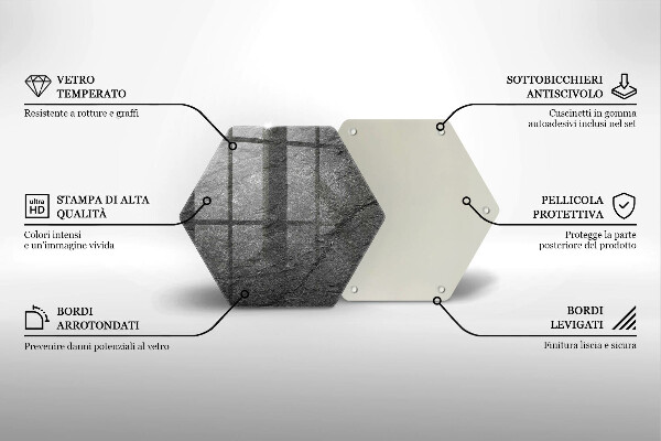 Skärbräda glas sexhörning Sten textur