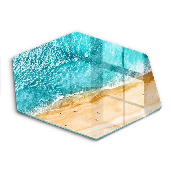 Skärbräda glas sexhörning Strandstrand och hav