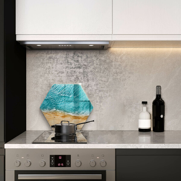 Skärbräda glas sexhörning Strandstrand och hav