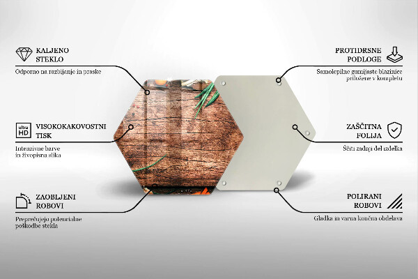 Skärbräda glas sexhörning Köksskiva av trä