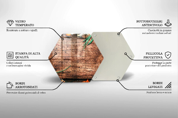 Skärbräda glas sexhörning Köksskiva av trä