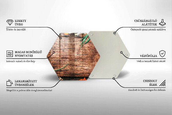 Skärbräda glas sexhörning Köksskiva av trä