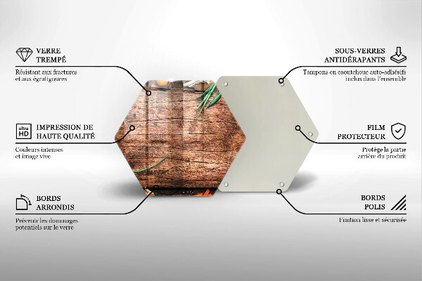 Skärbräda glas sexhörning Köksskiva av trä