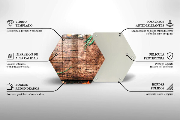 Skärbräda glas sexhörning Köksskiva av trä