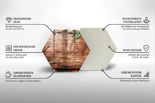 Skärbräda glas sexhörning Köksskiva av trä