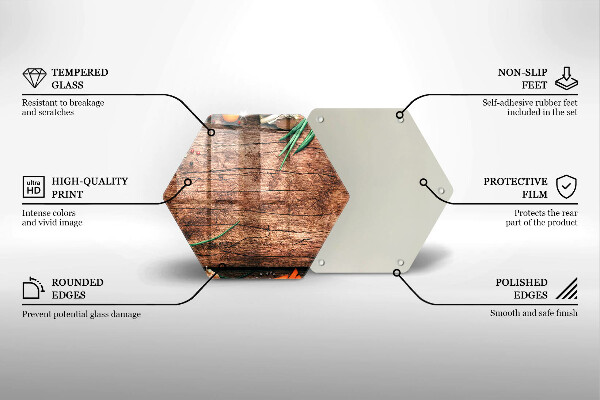 Skärbräda glas sexhörning Köksskiva av trä