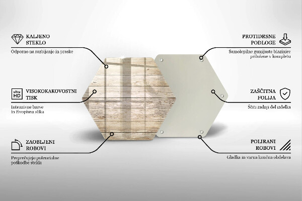 Skärbräda glas sexhörning Träskivor