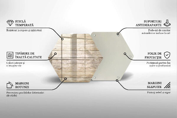 Skärbräda glas sexhörning Träskivor