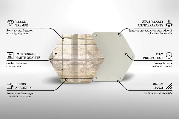 Skärbräda glas sexhörning Träskivor