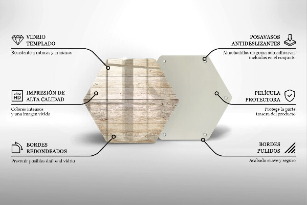 Skärbräda glas sexhörning Träskivor