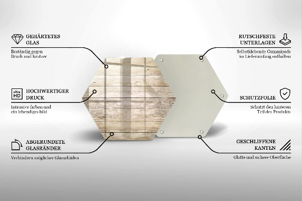 Skärbräda glas sexhörning Träskivor