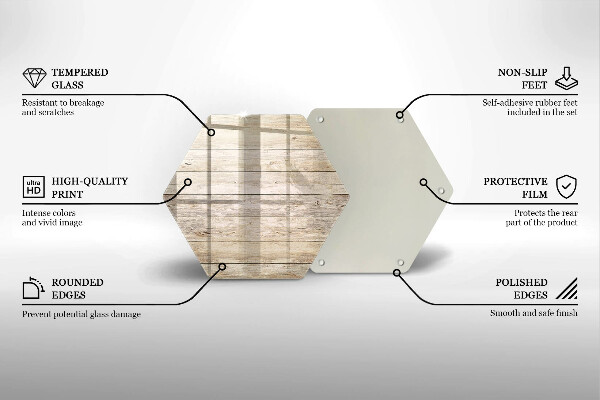 Skärbräda glas sexhörning Träskivor