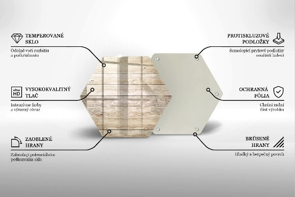 Skärbräda glas sexhörning Träskivor