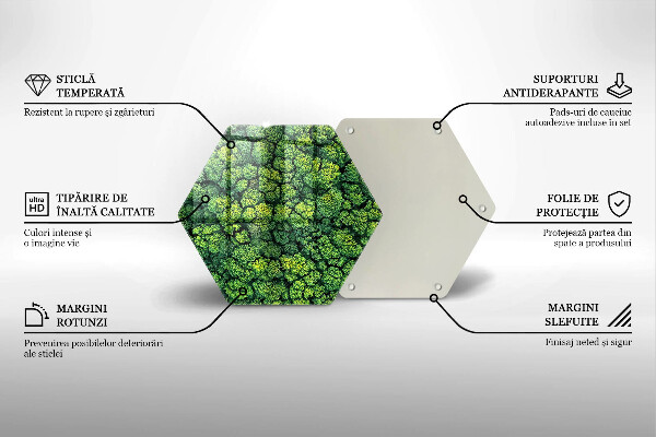 Skärbräda glas sexhörning Naturmossaväxt