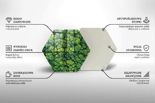 Skärbräda glas sexhörning Naturmossaväxt