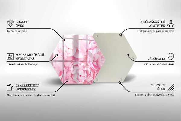 Skärbräda glas sexhörning Fina pioner