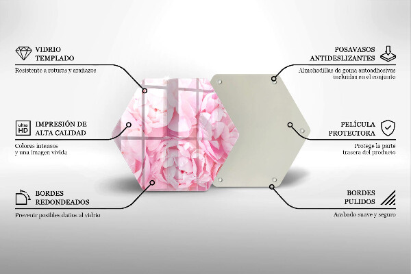 Skärbräda glas sexhörning Fina pioner