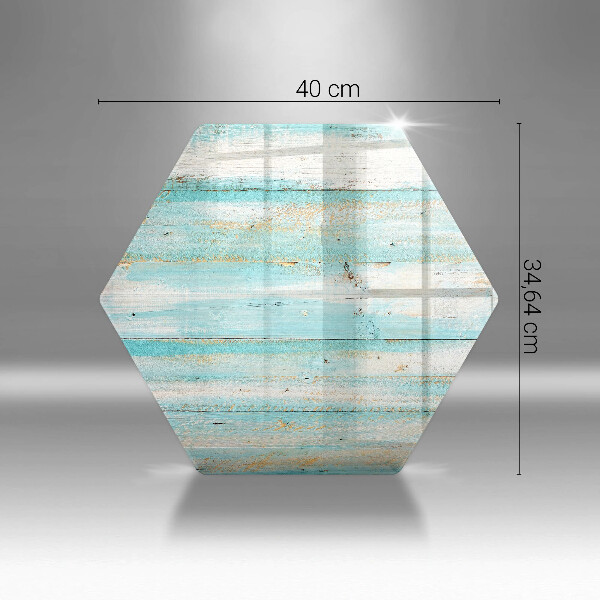 Skärbräda glas sexhörning Vintage träskivor