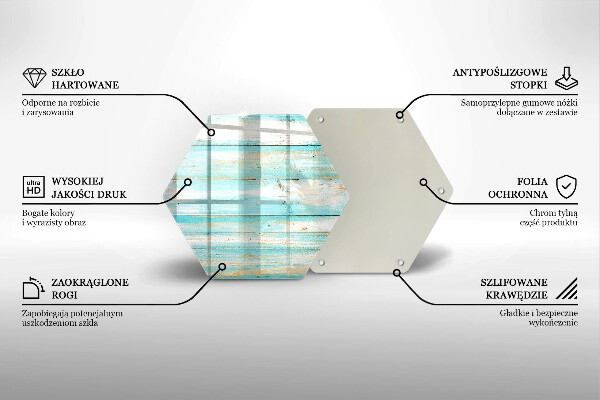 Skärbräda glas sexhörning Vintage träskivor