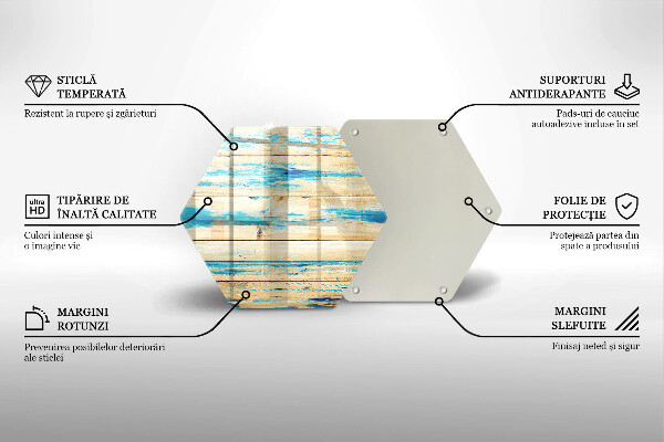 Skärbräda glas sexhörning Retro träskivor