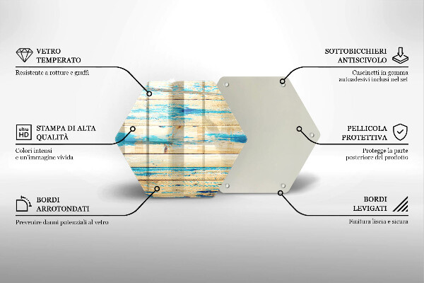 Skärbräda glas sexhörning Retro träskivor
