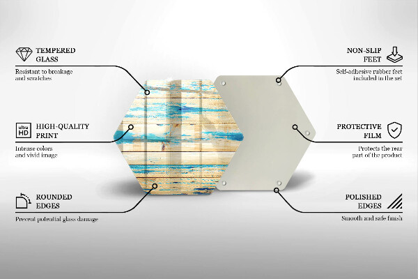 Skärbräda glas sexhörning Retro träskivor