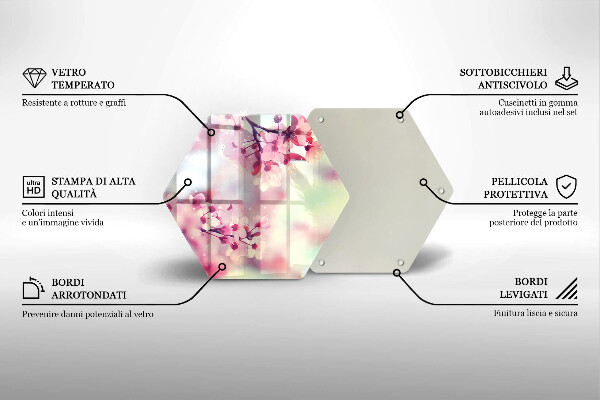 Skärbräda glas sexhörning Naturen äppelblommor