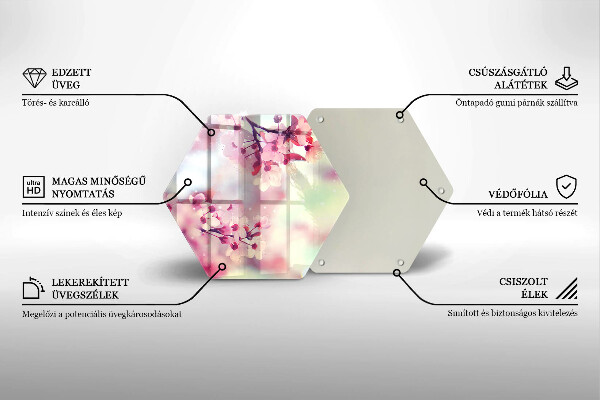 Skärbräda glas sexhörning Naturen äppelblommor