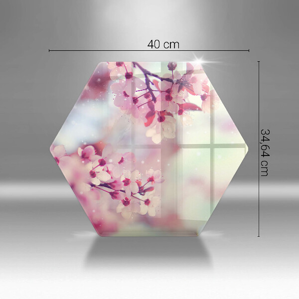 Skärbräda glas sexhörning Naturen äppelblommor