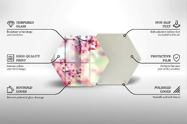 Skärbräda glas sexhörning Naturen äppelblommor