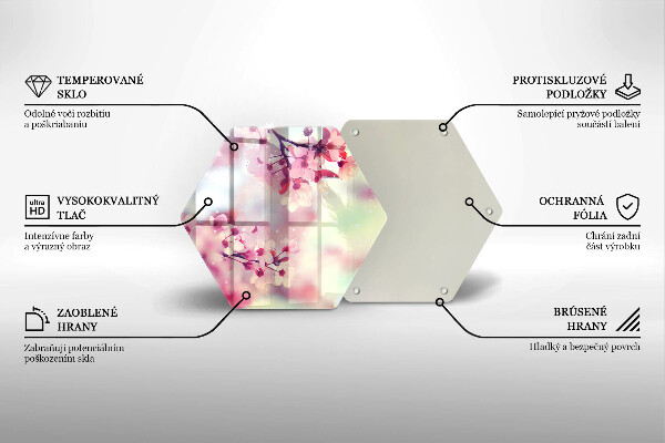 Skärbräda glas sexhörning Naturen äppelblommor
